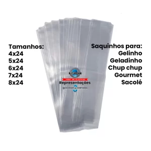 Saquinho Saco Para Geladinho Gourmet Gelinho Sacolé Chup Chup em PEBD
