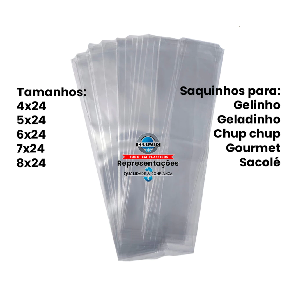 Saquinho Saco Para Geladinho Gourmet Gelinho Sacolé Chup Chup em PEBD